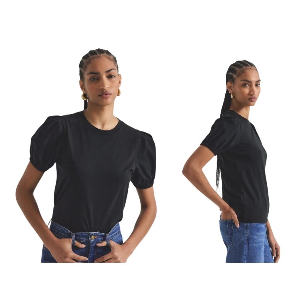 A.L.C Black Puffy Sleeve Shirt Size Small